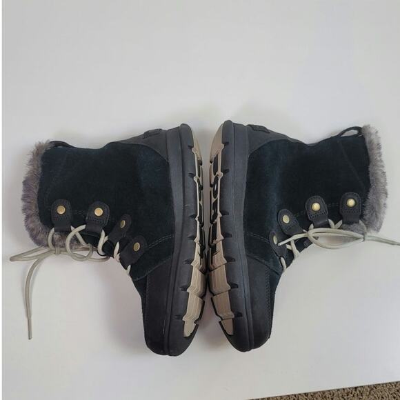 SOREL Explorer Joan Suede Winter Boots in Black/Dark Stone, sz 9 - Picture 10 of 15